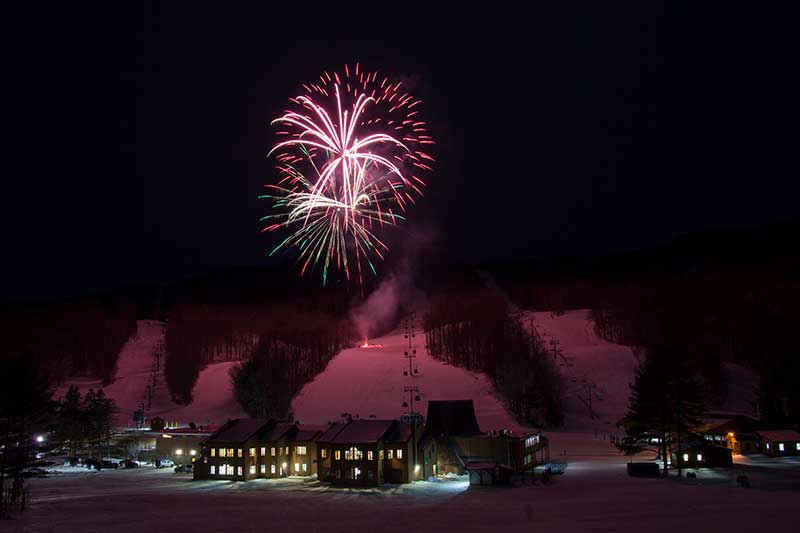 Fireworks over Gore Mountain in North Creek