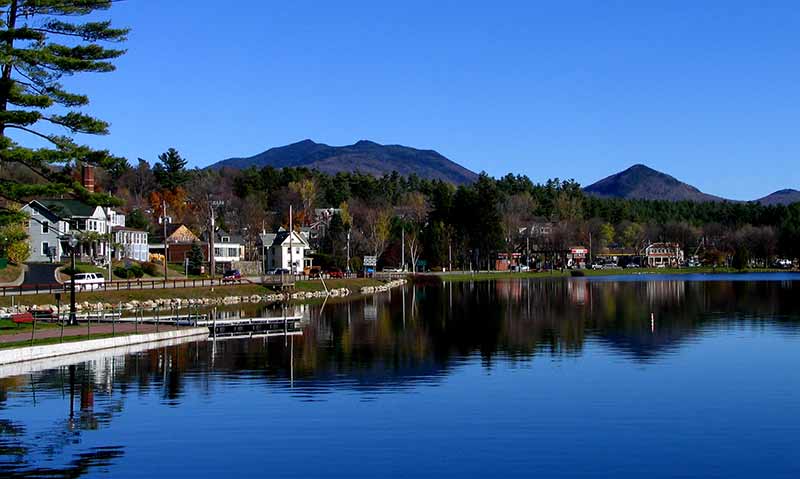 McKenzie and Haystack Mountain as seen from Lake Flower in Saranac Lake NY