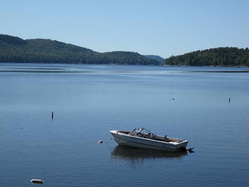 Small boat on Schroon Lake