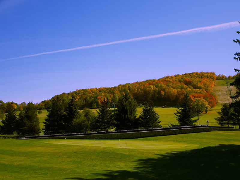 Holiday Valley slope in Ellicottville NY during fall