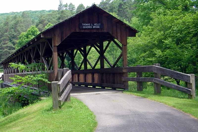 Covered bridge in Allegany State Park in New York