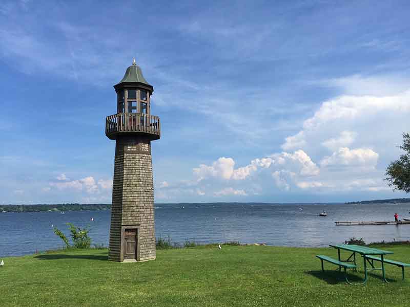 View of Chautauqua Lake from Point Pleasant at Lakeside Park in Mayville NY