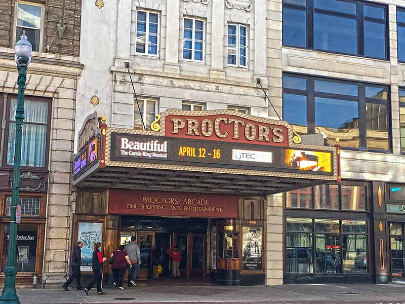 Proctors Theatre facade in Schenectady NY