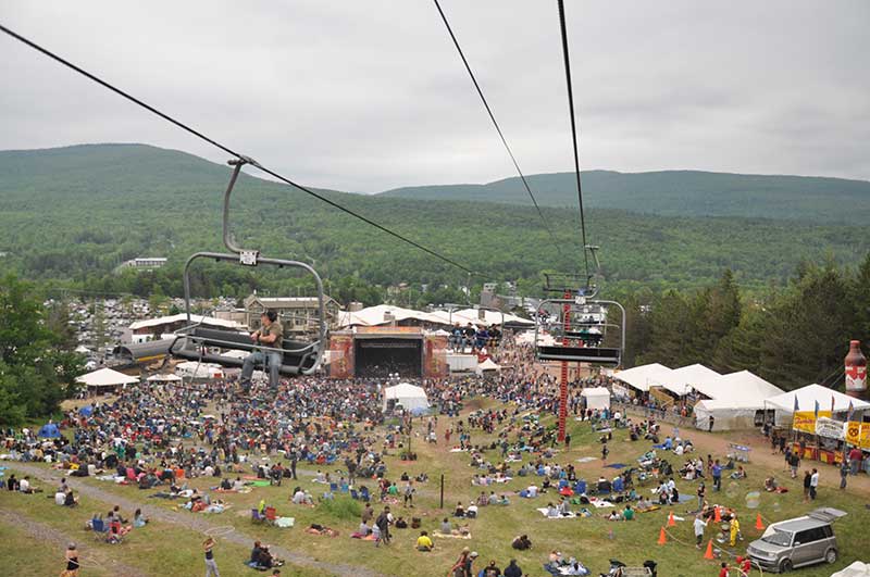 Mountain Jam at Hunter Mountain in the Catskills as seen from the chairlift