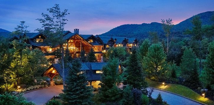 Exterior view of Whiteface Lodge in Lake Placid NY