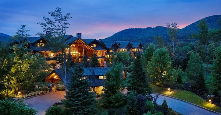 Exterior view of Whiteface Lodge in Lake Placid NY