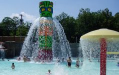 Guests enjoying the Lagoon Activity Pool at Zoom flume Water Park