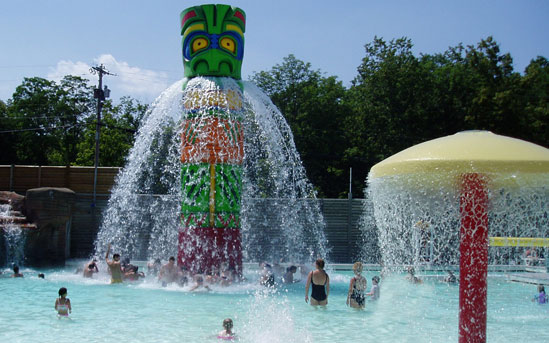 Guests enjoying the Lagoon Activity Pool at Zoom flume Water Park