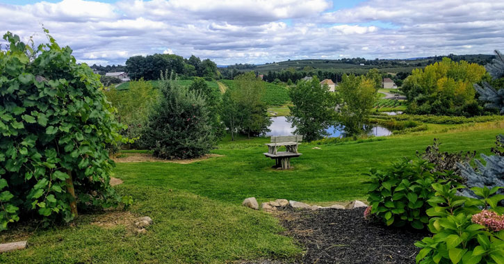 view of rolling hills, trees, etc.