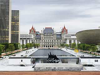 View of NYS Capitol building from Empire State Plaza