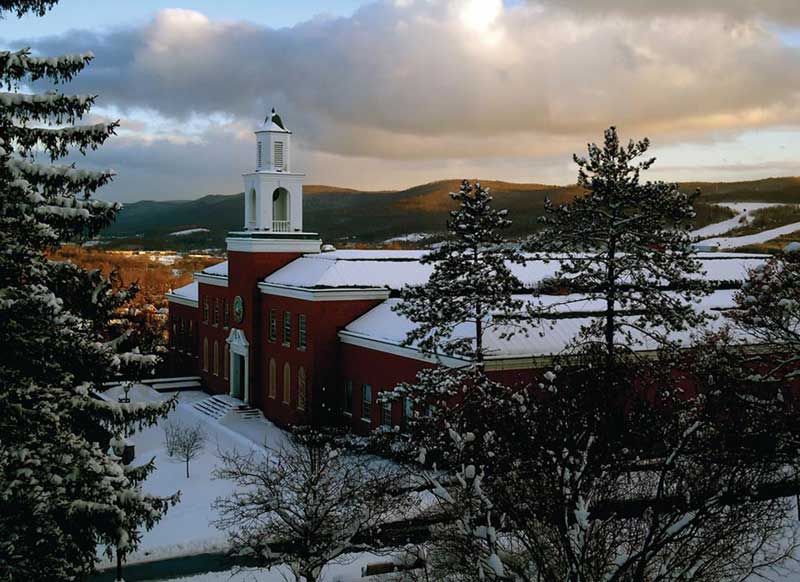 Yager Hall at Hartwick College in the Winter