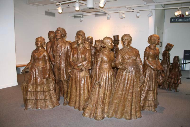 The First Wave statue at the Women's rights National Historic Park