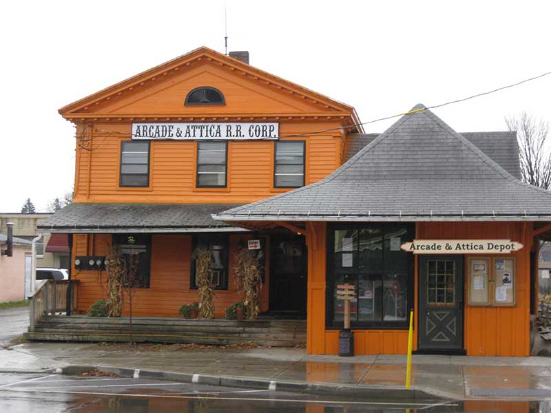 Aracde & Attica Railroad Building in Arcade NY