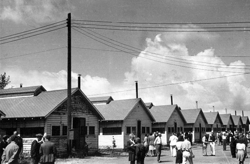 Historic photo of the Holocaust survivors barracks at Fort Ontario