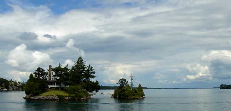 Home built on a small island in the Thousand Islands