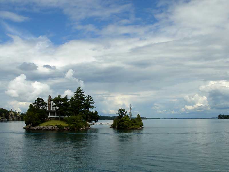 Home built on a small island in the Thousand Islands