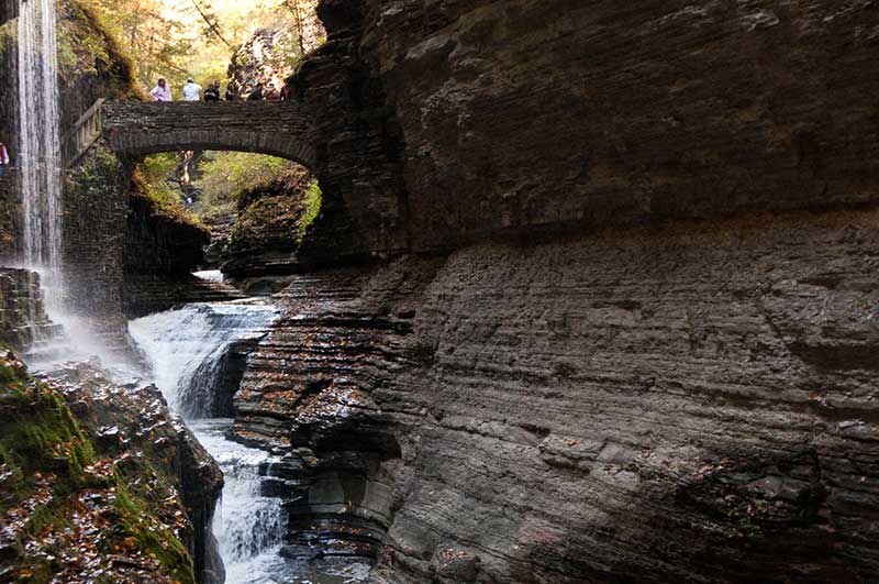 Rainbow Falls at Watkins Glen State Park in NY