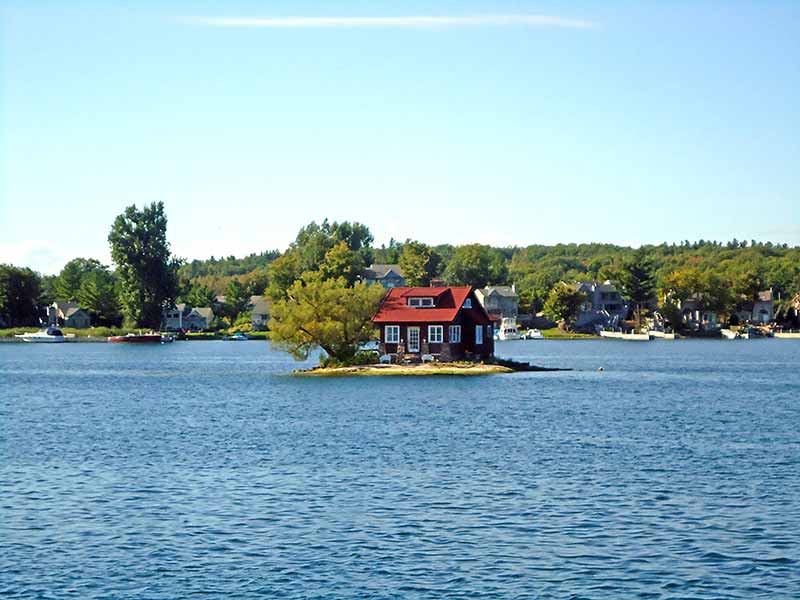 Small house on a tiny island in Alexandria Bay NY