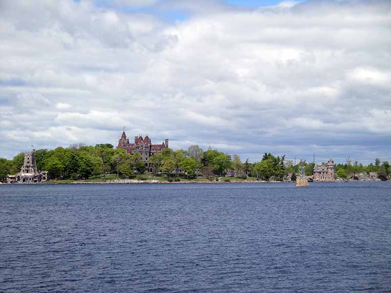 View of Heart Island and more in Alexandria Bay on the St Lawrence River